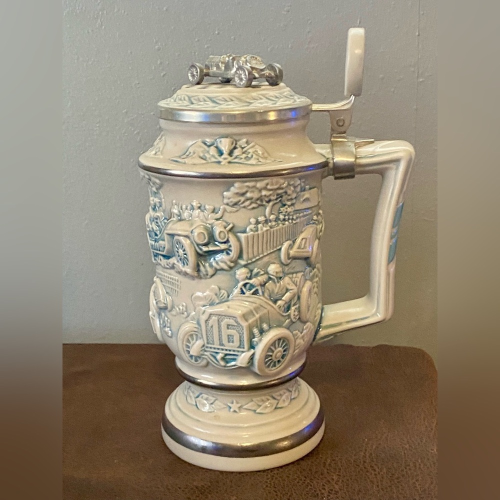 Avon 1989 Vintage Ceramic Racing Car Beer Stein, Numbered